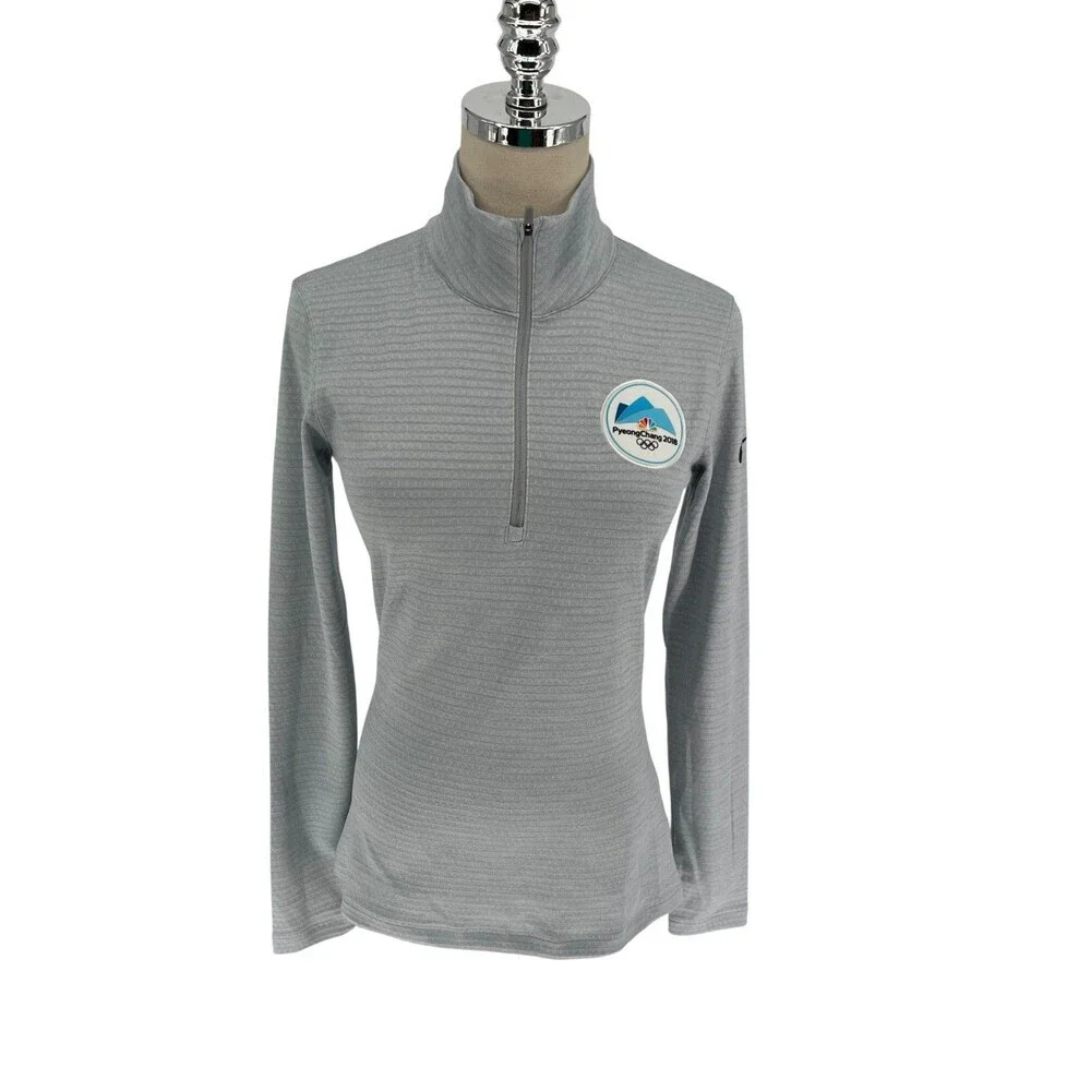 Vintage 2018 Olympics Nike Golf Pullover Women's Size Small Gray Pyeong Chang